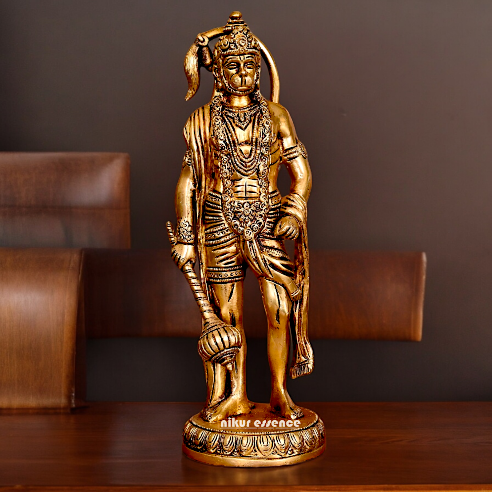 Solid Brass Hanuman Standing Idol - 10 Inch Nikuressence
