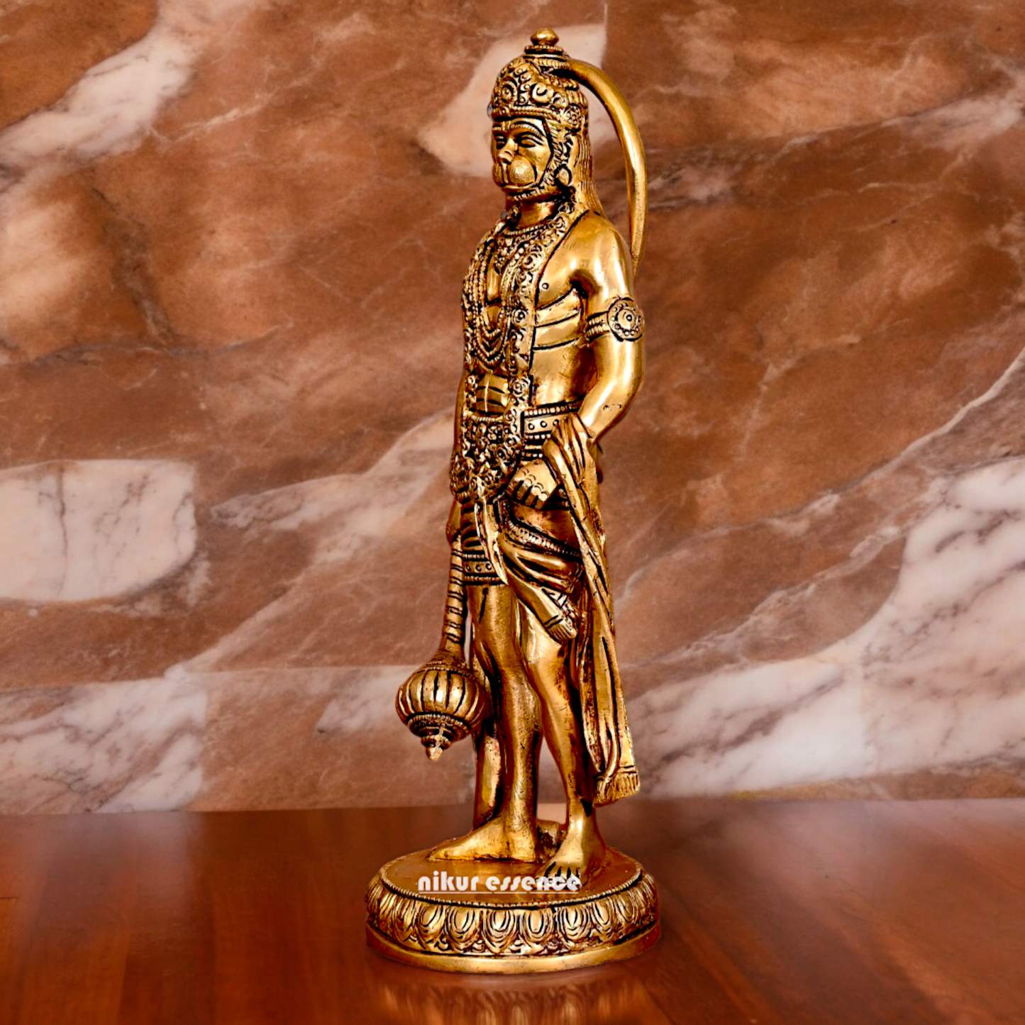Solid Brass Hanuman Standing Idol - 10 Inch Nikuressence