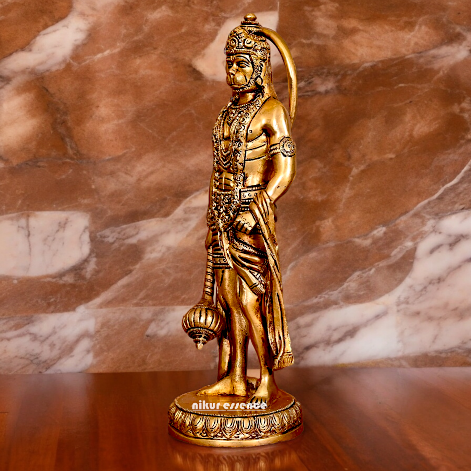 Solid Brass Hanuman Standing Idol - 10 Inch Nikuressence