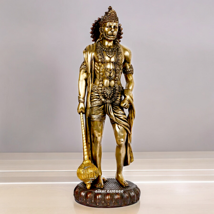 Buy online Solid Brass Hanuman stand Idol - 7 Inch height Nikuressence