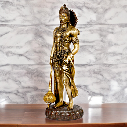 Buy online Solid Brass Hanuman stand Idol - 7 Inch height Nikuressence