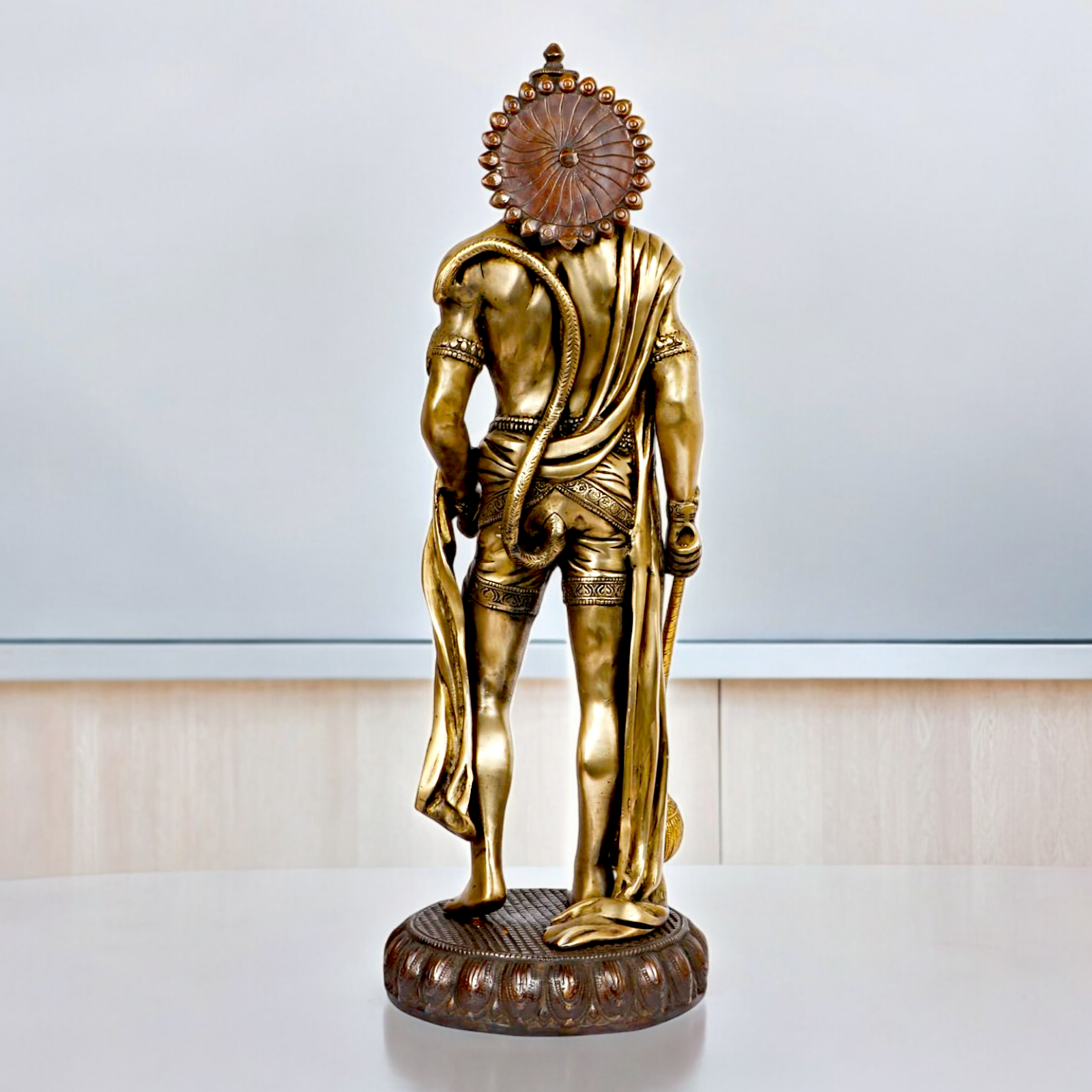 Buy online Solid Brass Hanuman stand Idol - 7 Inch height Nikuressence