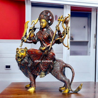 Shop Brass Durga Sherawali Maa idol - 11.5 inches Nikuressence