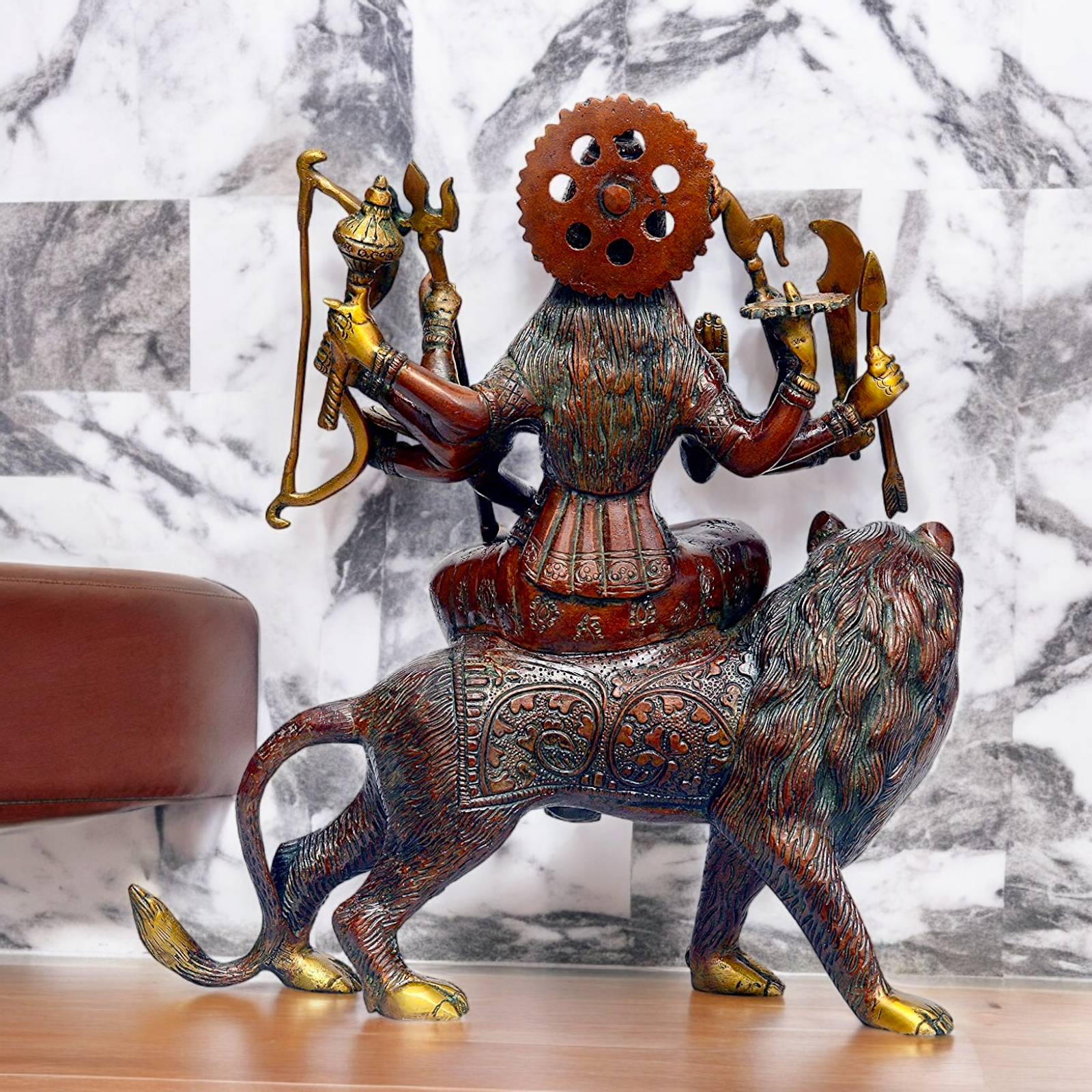 Shop Brass Durga Sherawali Maa idol - 11.5 inches Nikuressence