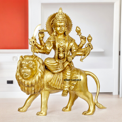 Shop Solid Brass Durga Maa Sitting on Lion Idol - 17 inches Nikuressence