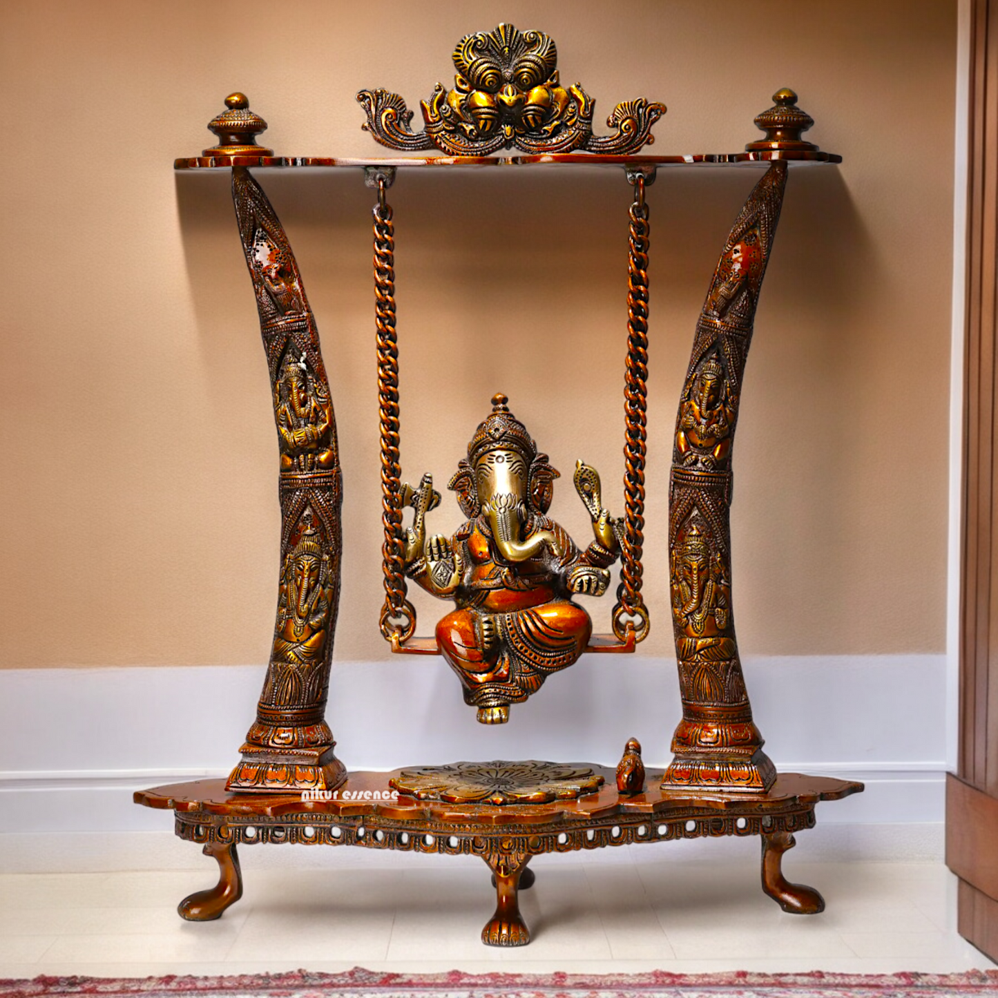 buy online brass Ganesh swing jhula idol - 43 cm Nikuressence