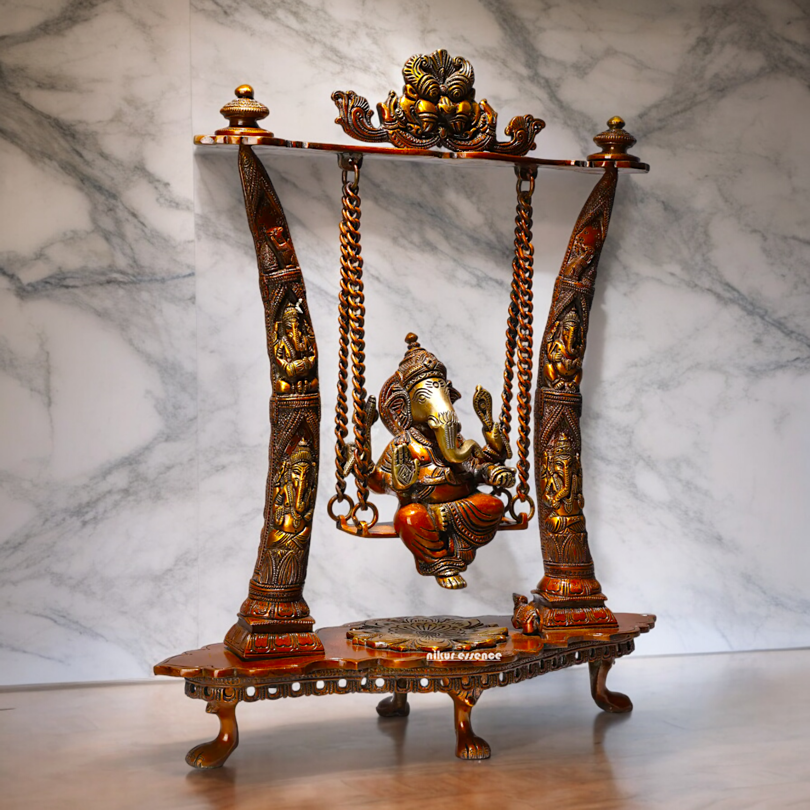 buy online brass Ganesh swing jhula idol - 43 cm Nikuressence