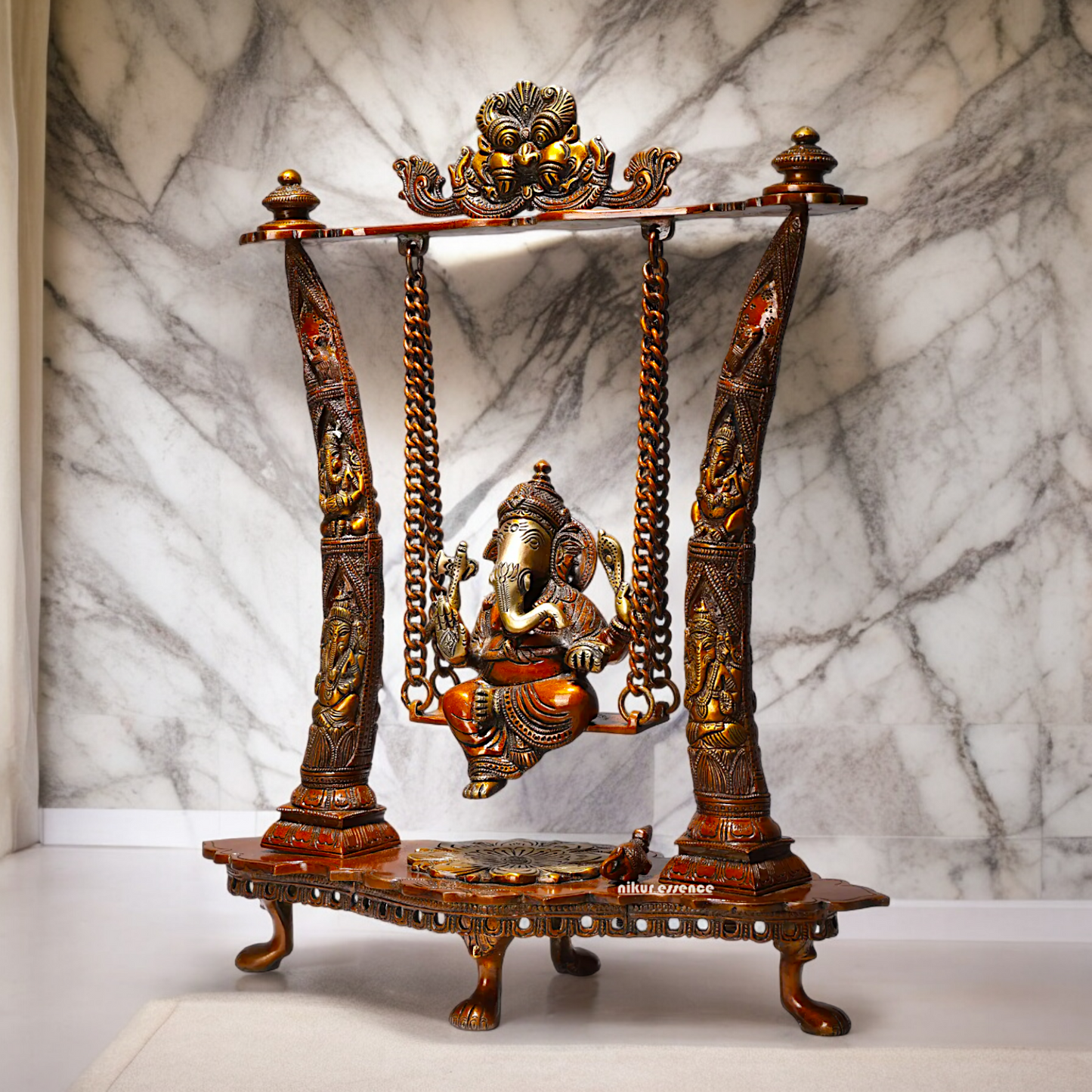 buy online brass Ganesh swing jhula idol - 43 cm Nikuressence