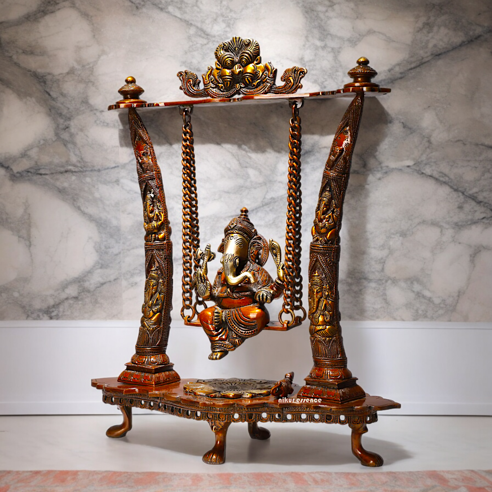 buy online brass Ganesh swing jhula idol - 43 cm Nikuressence