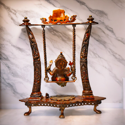 buy online brass Ganesh swing jhula idol - 43 cm Nikuressence