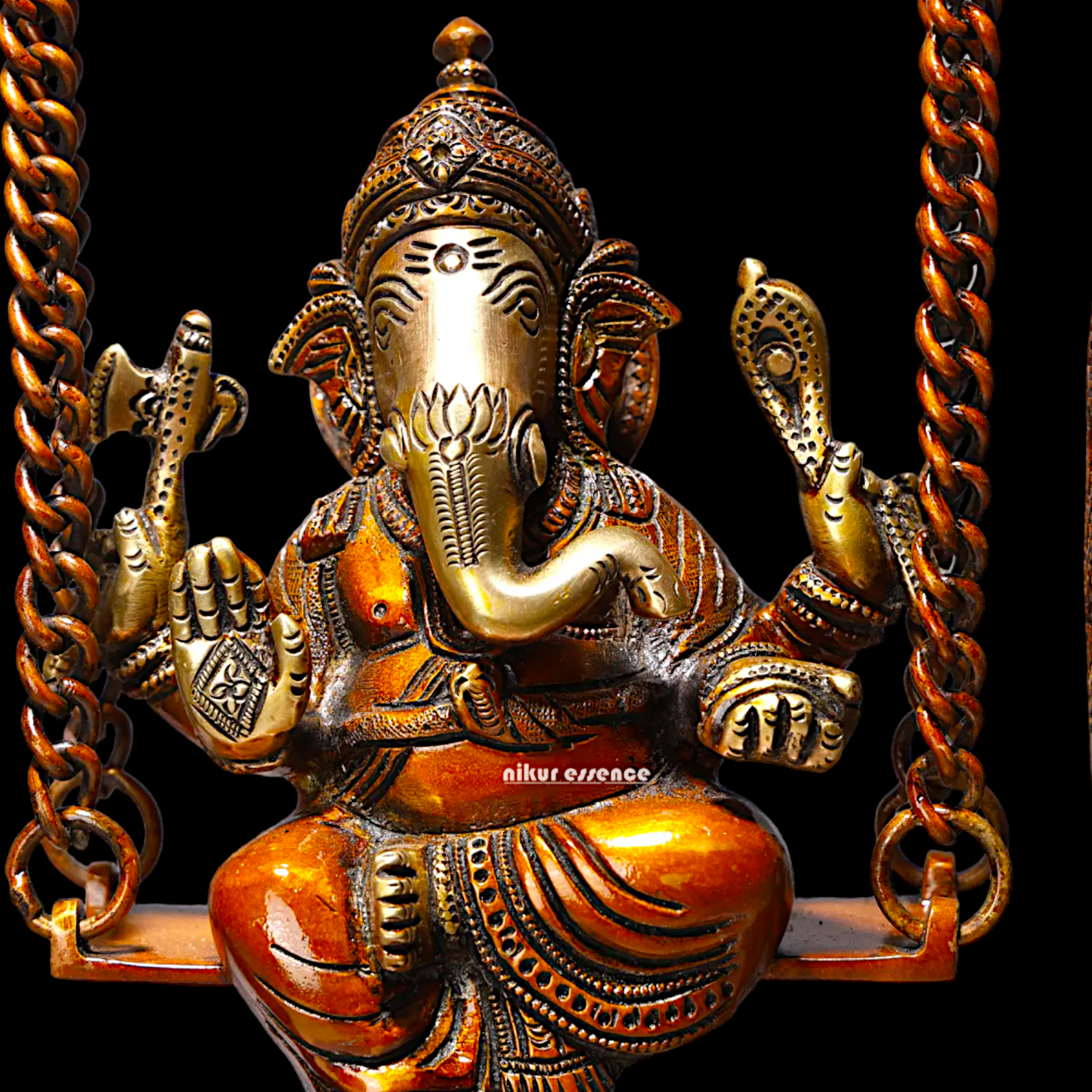 buy online brass Ganesh swing jhula idol - 43 cm Nikuressence