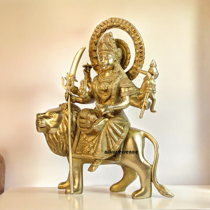 Solid Durga Sherawali Maa idol - 12 inches Nikuressence