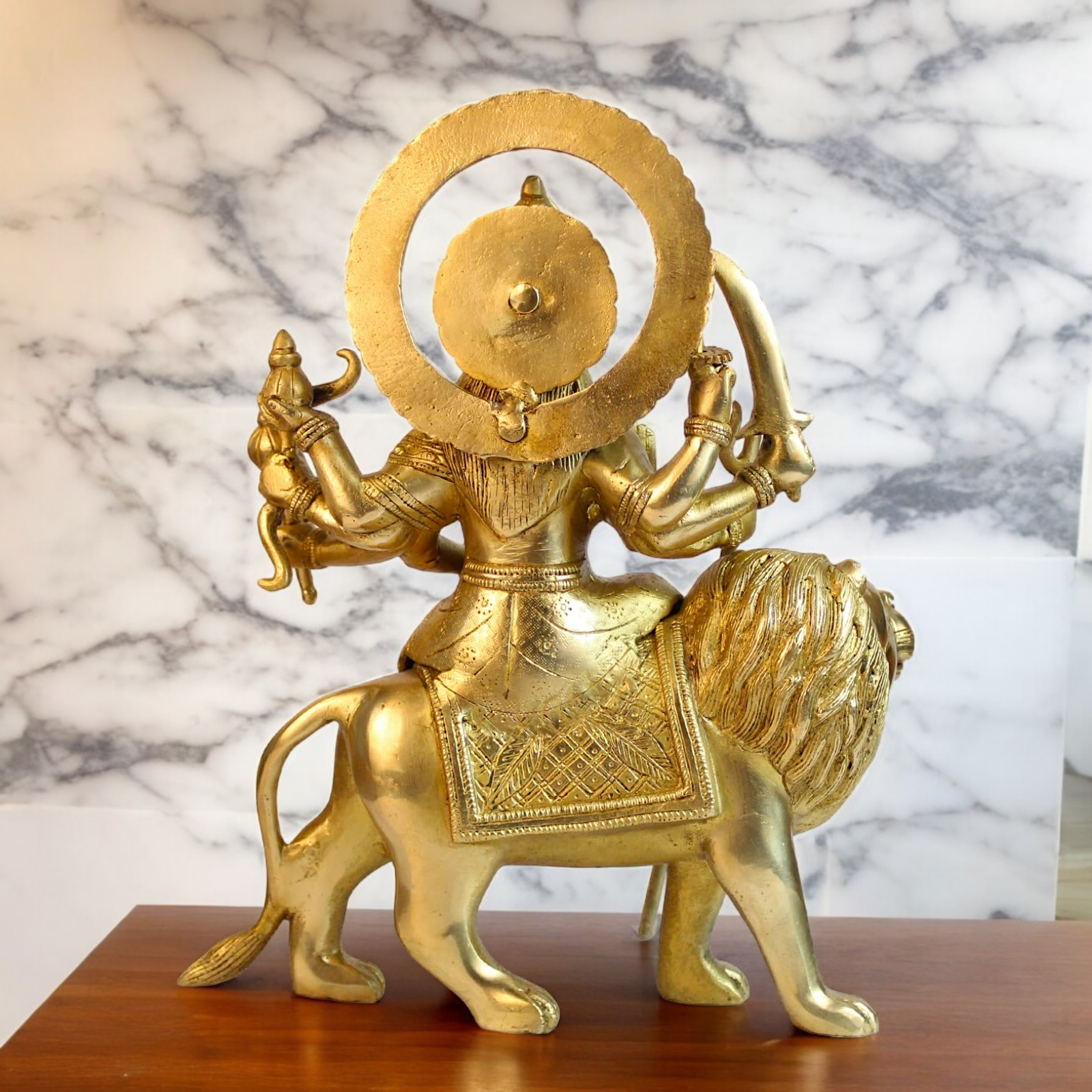 Solid Durga Sherawali Maa idol - 12 inches Nikuressence