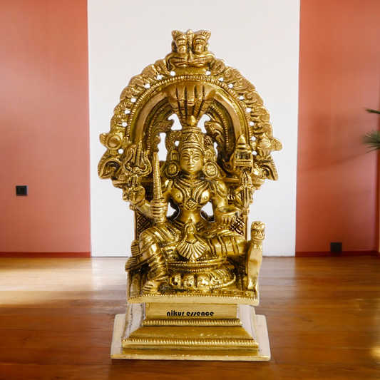 Pure Brass Goddess Mariamman Statue - 14 cm Nikuressence