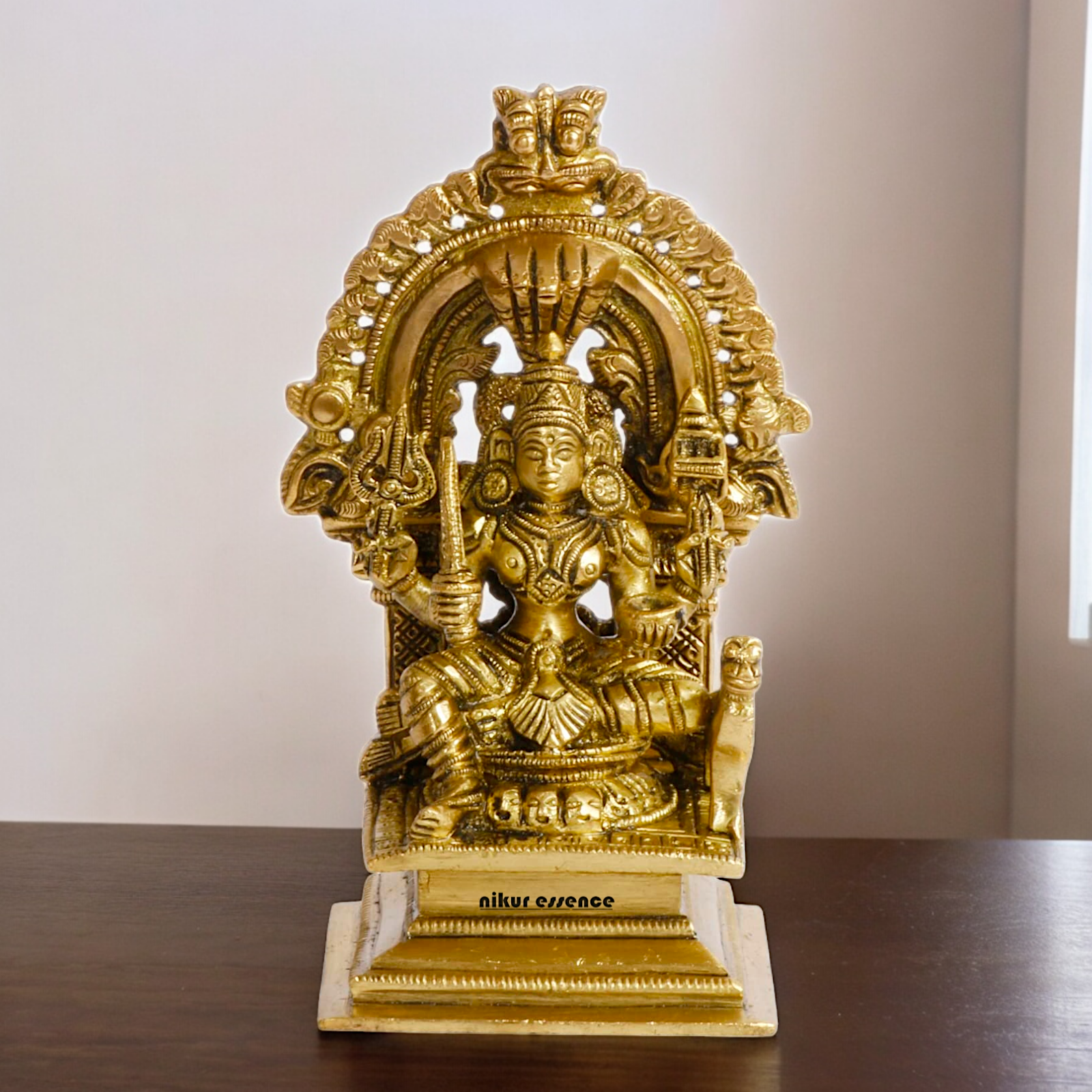 Pure Brass Goddess Mariamman Statue - 14 cm Nikuressence
