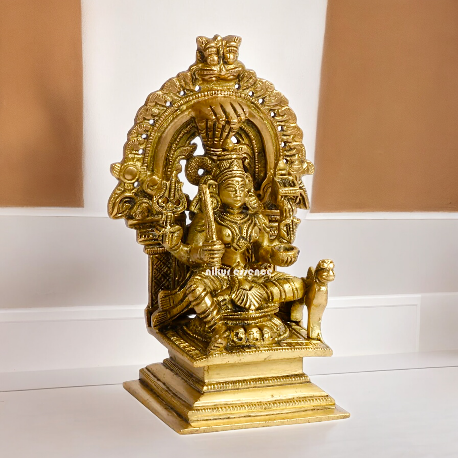 Pure Brass Goddess Mariamman Statue - 14 cm Nikuressence
