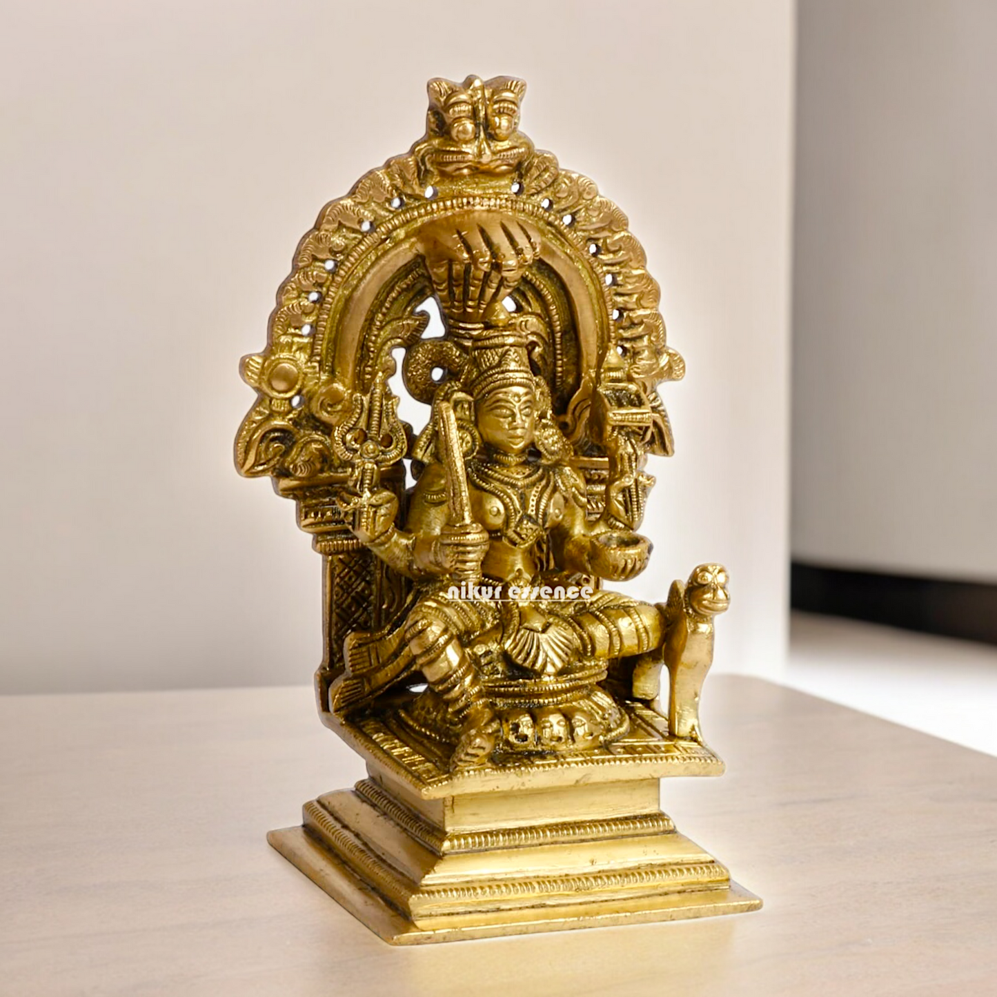 Pure Brass Goddess Mariamman Statue - 14 cm Nikuressence