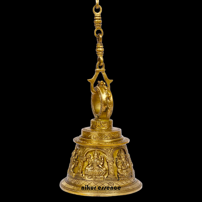 Large Solid Brass Hanging Ghanta Bell - 19.5 cm Nikuressence