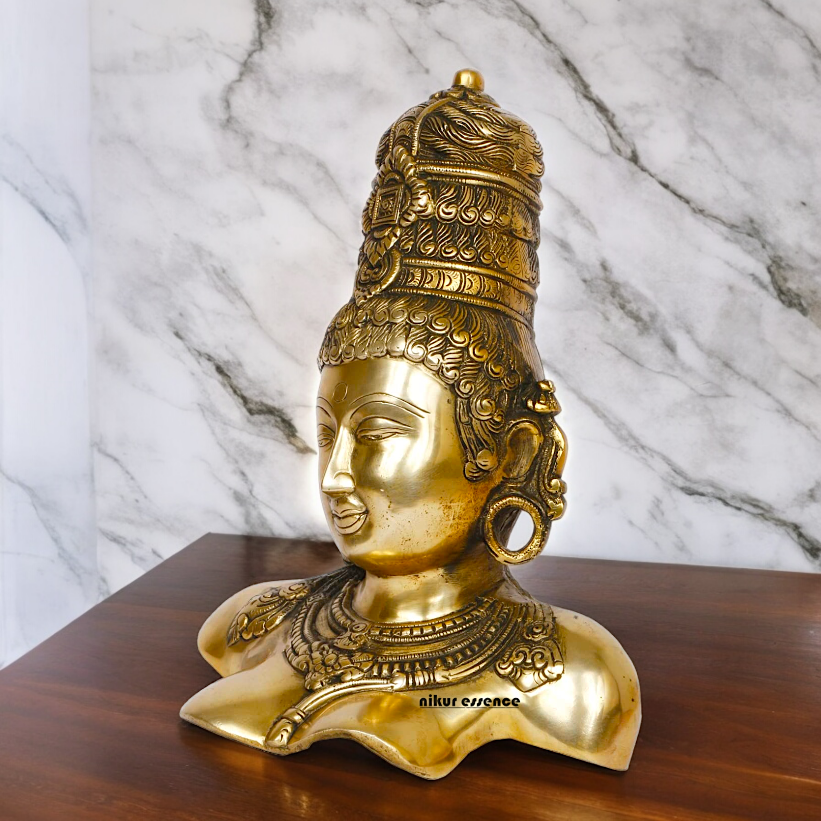 Solid Brass Devi Parvati Idol - 12 inches Nikuressence