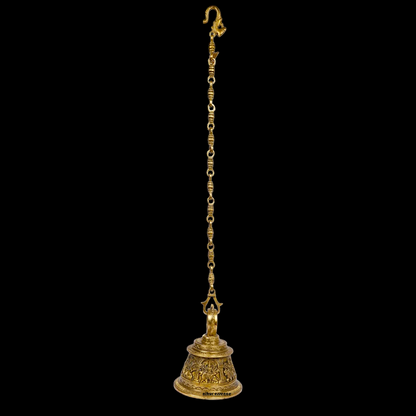 Large Solid Brass Hanging Ghanta Bell - 19.5 cm Nikuressence