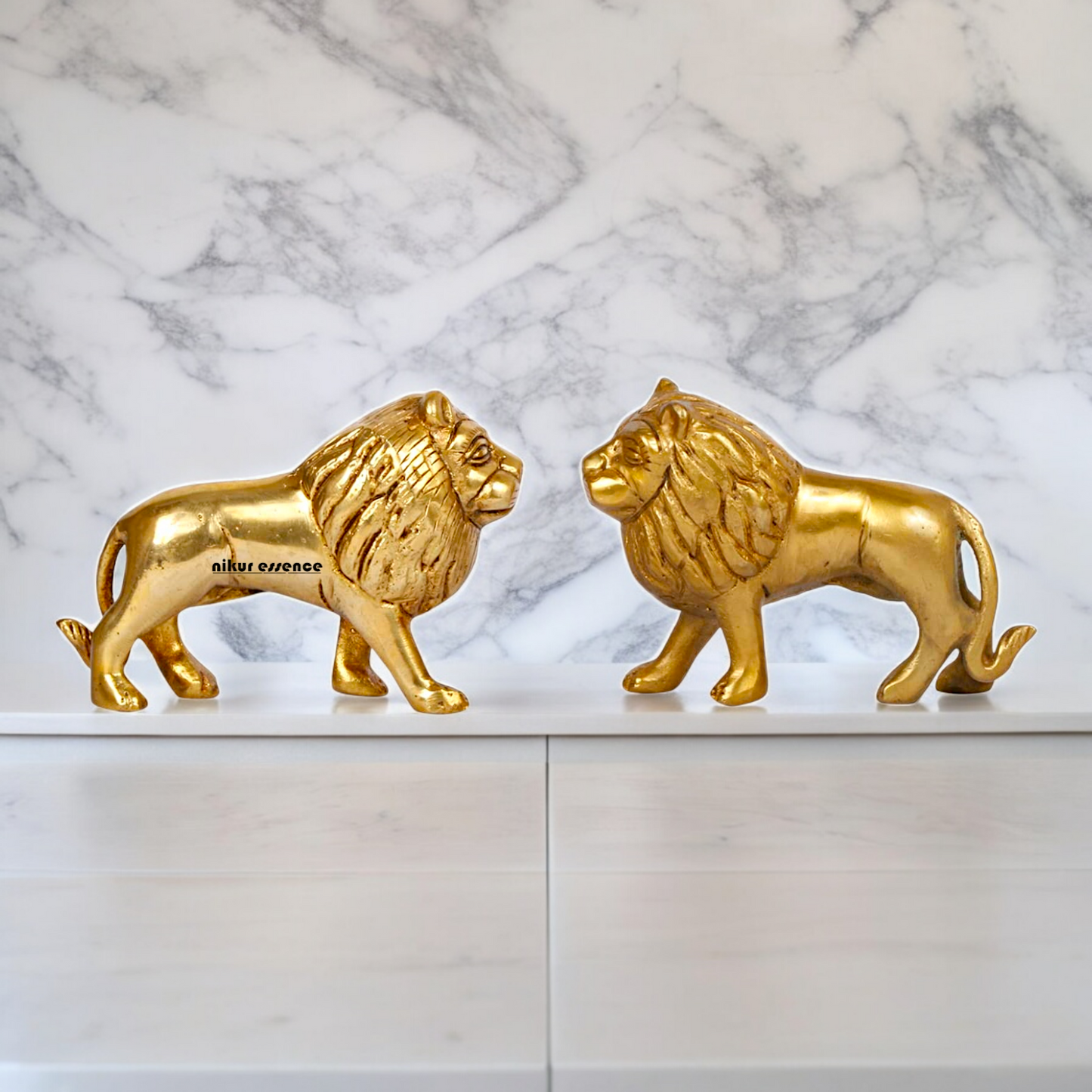 Online Brass 2 Pair Lion Idol - 4 inches Nikuressence