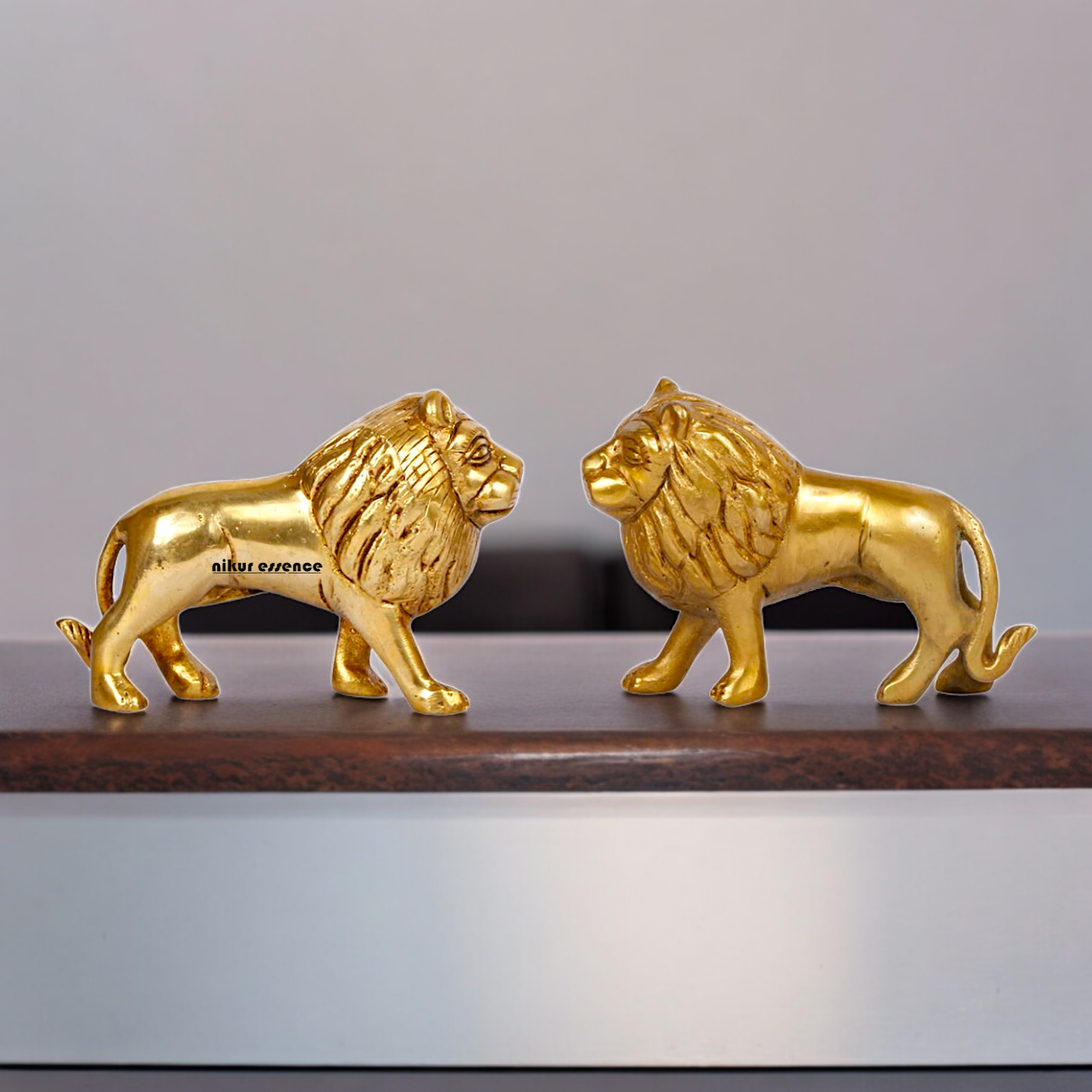 Online Brass 2 Pair Lion Idol - 4 inches Nikuressence