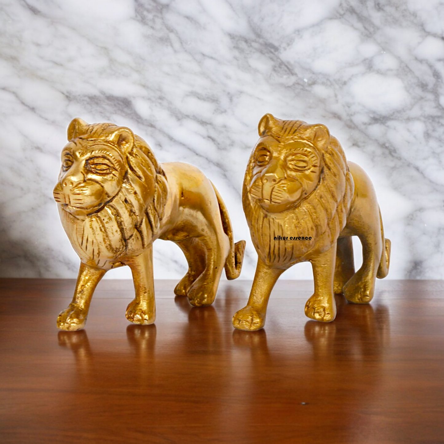 Online Brass 2 Pair Lion Idol - 4 inches Nikuressence