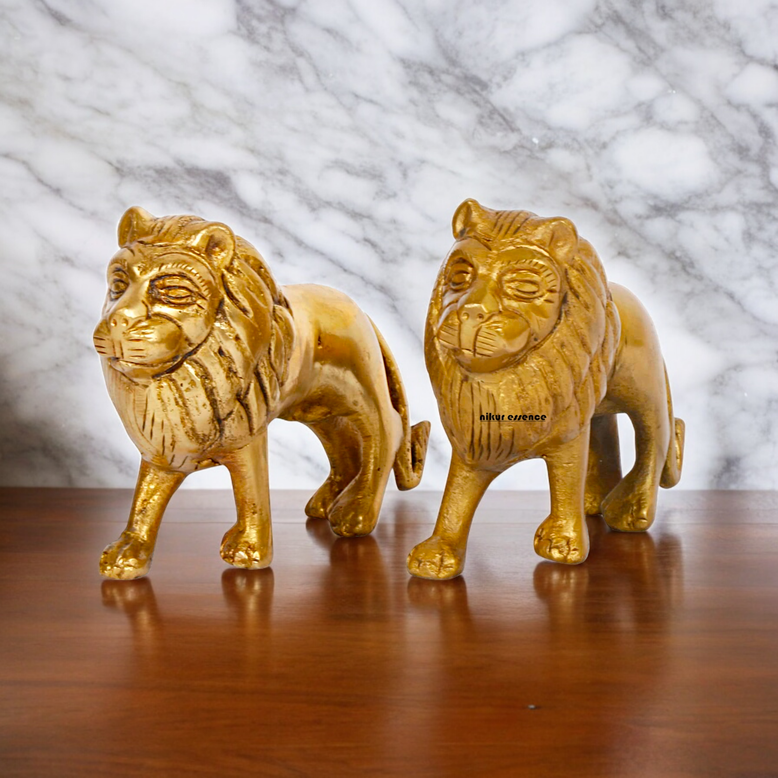 Online Brass 2 Pair Lion Idol - 4 inches Nikuressence