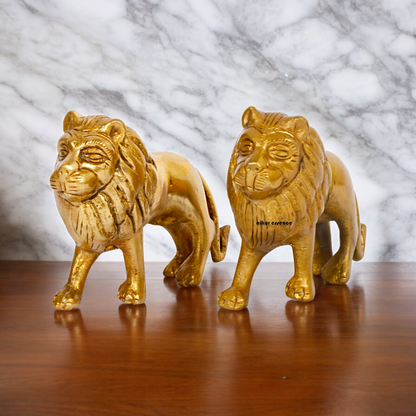 Online Brass 2 Pair Lion Idol - 4 inches Nikuressence