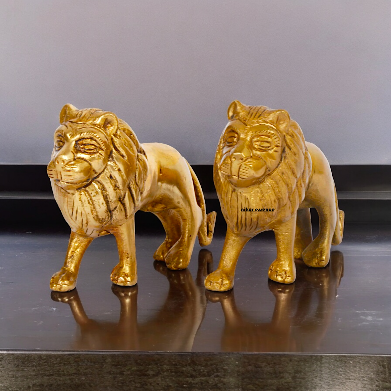 Online Brass 2 Pair Lion Idol - 4 inches Nikuressence
