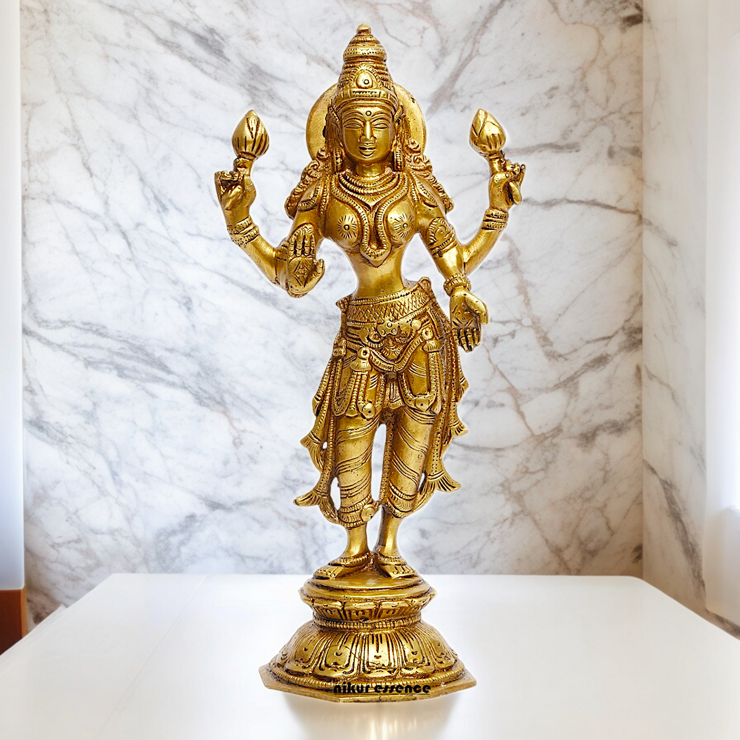 Pure Brass Lakshmi Standing idol - 10.039 inches Nikuressence