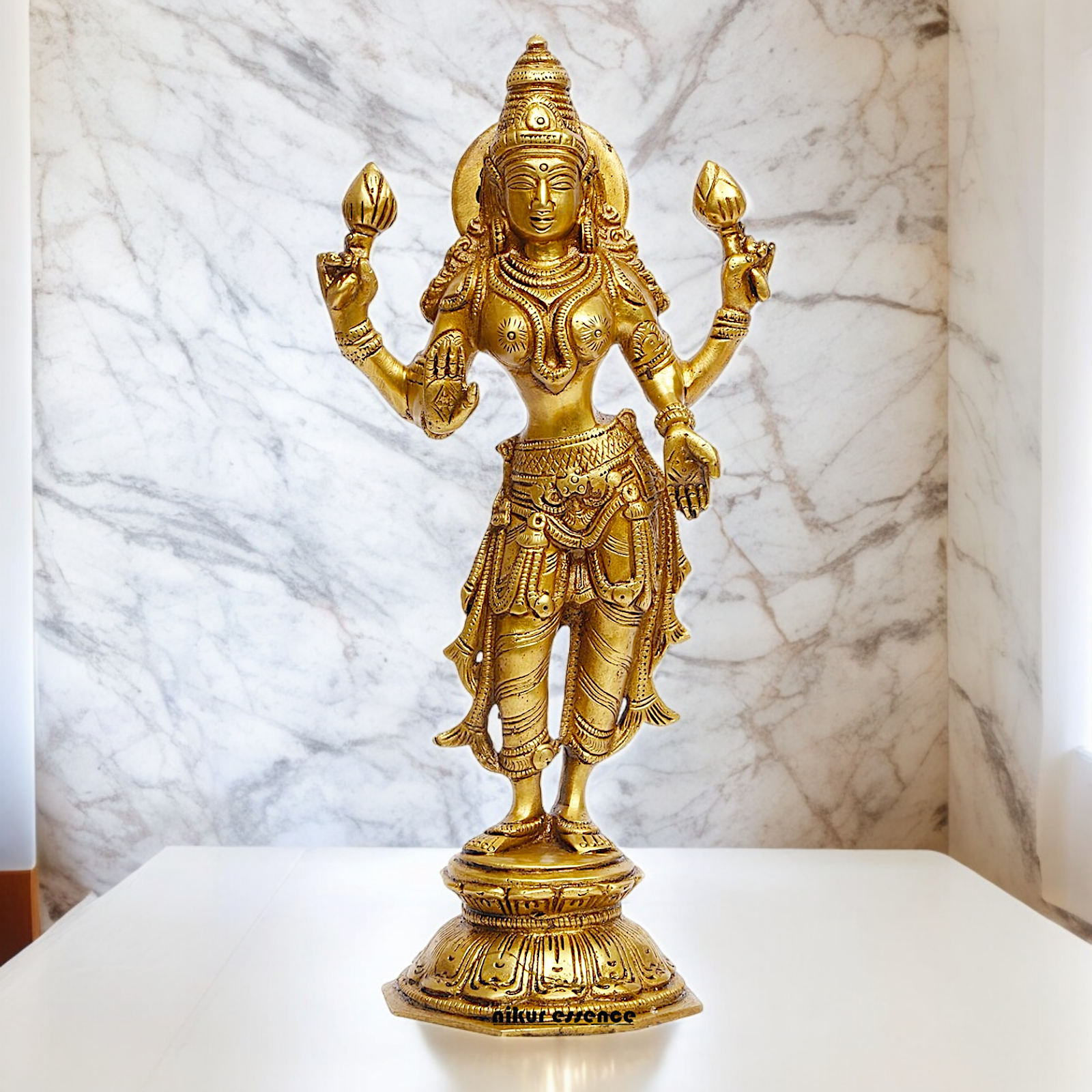 Pure Brass Lakshmi Standing idol - 10.039 inches Nikuressence