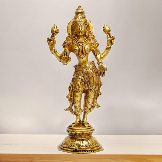 Pure Brass Lakshmi Standing idol - 10.039 inches Nikuressence
