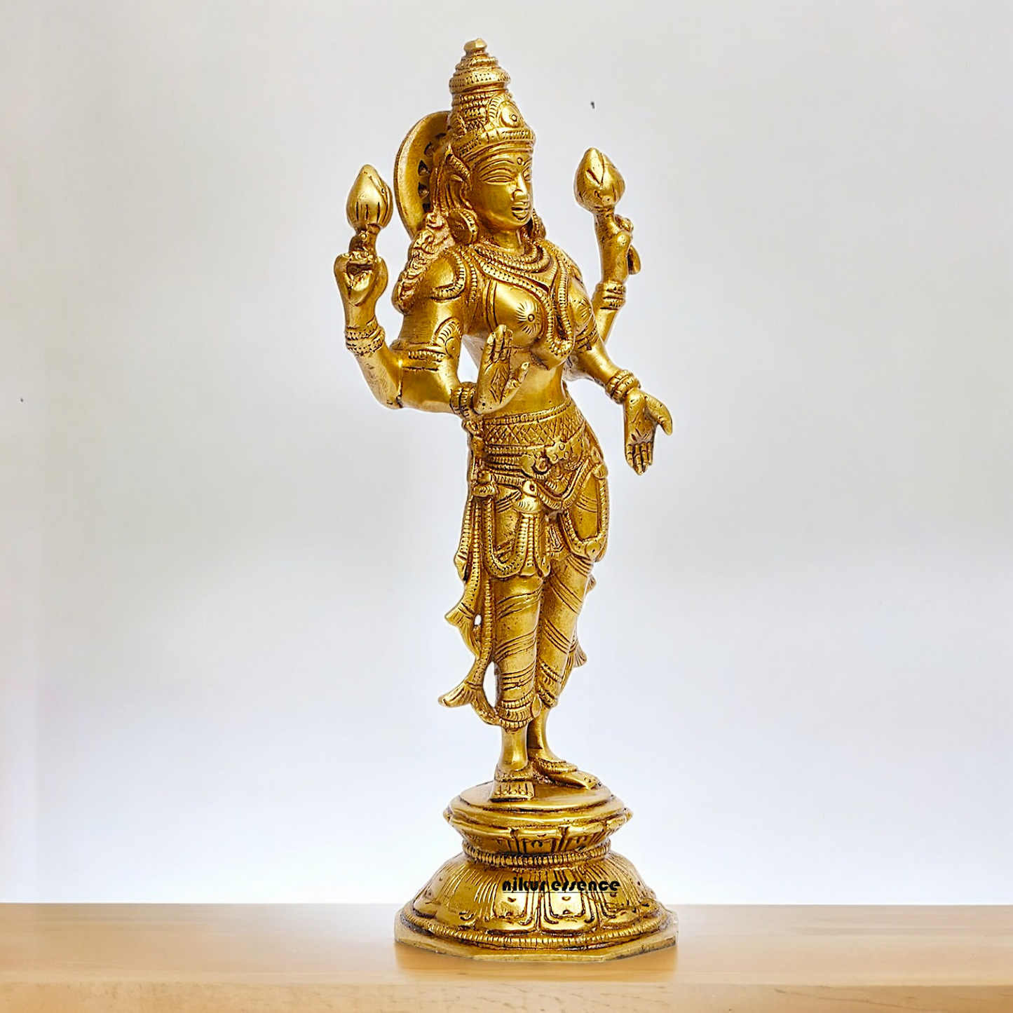 Pure Brass Lakshmi Standing idol - 10.039 inches Nikuressence