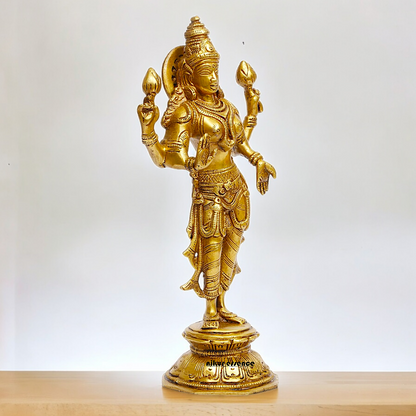 Pure Brass Lakshmi Standing idol - 10.039 inches Nikuressence