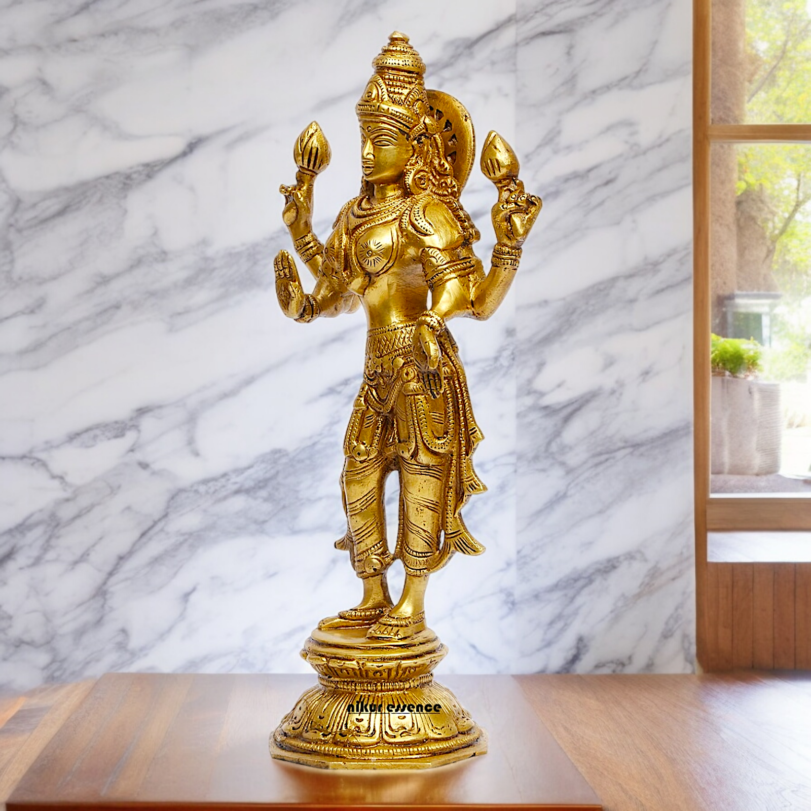 Pure Brass Lakshmi Standing idol - 10.039 inches Nikuressence