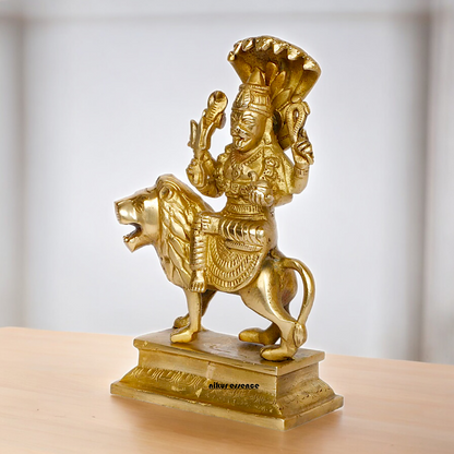 Shop Brass Durga Maa with Sheshnag Idol - 9 inches Nikuressence