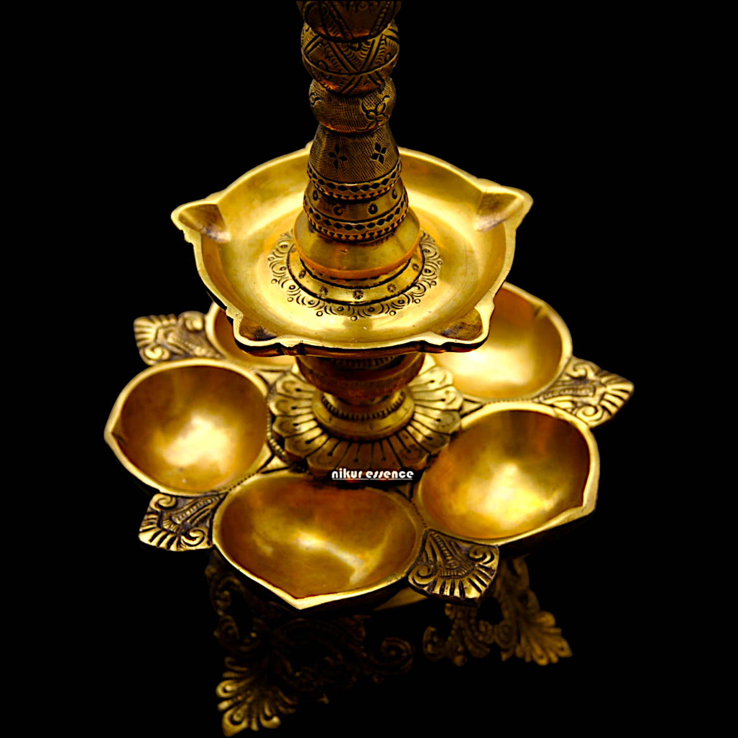 Shop Large Brass Peacock Diya Pair - 27.5 inches Nikuressence