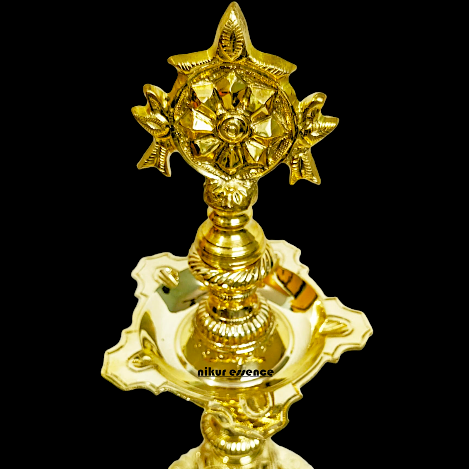 Shop Brass Chakra Five Face Diya - 14.58 inches Nikuressence