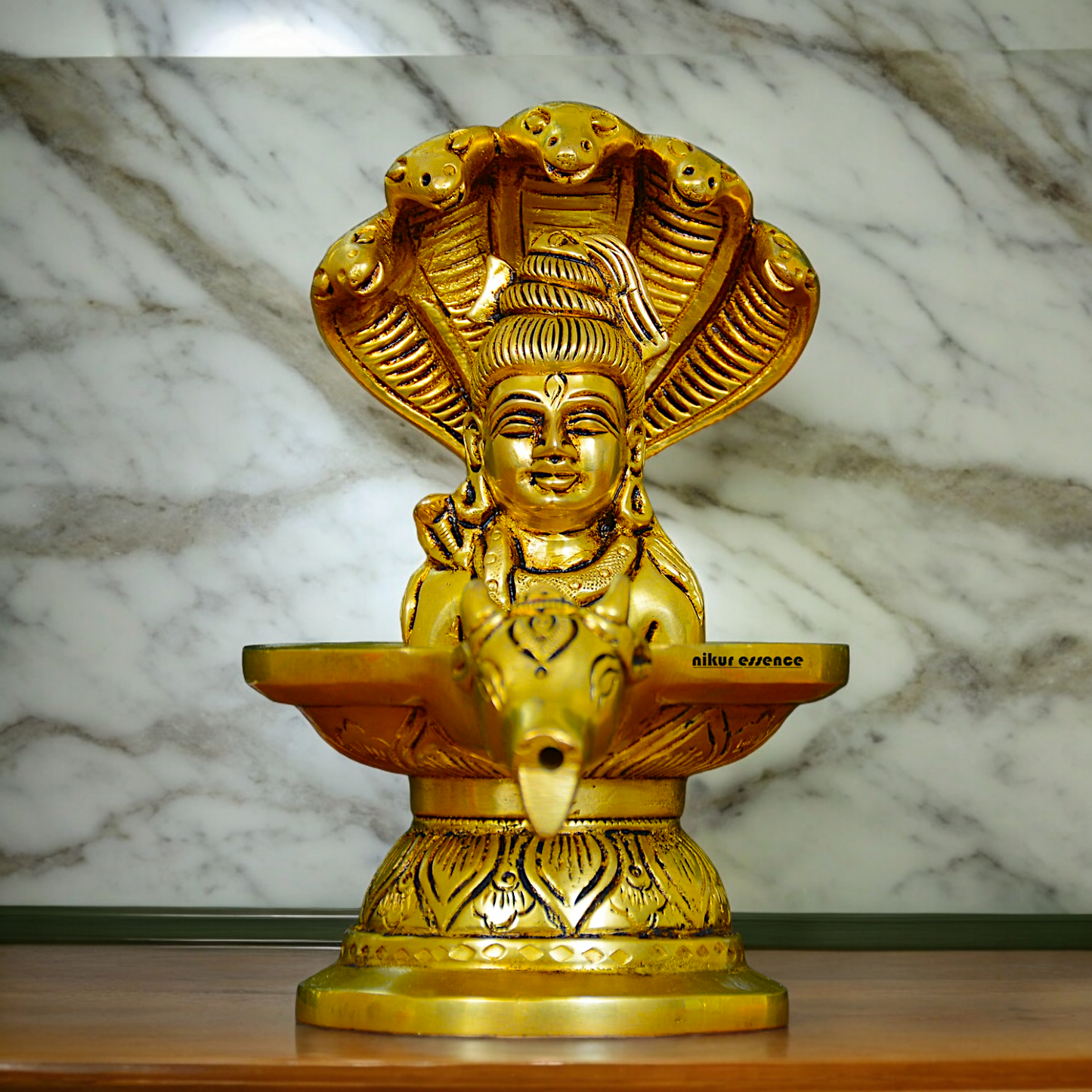 Buy Solid Brass Shiva with Nandi Sheshnag - 16 cm Nikuressence