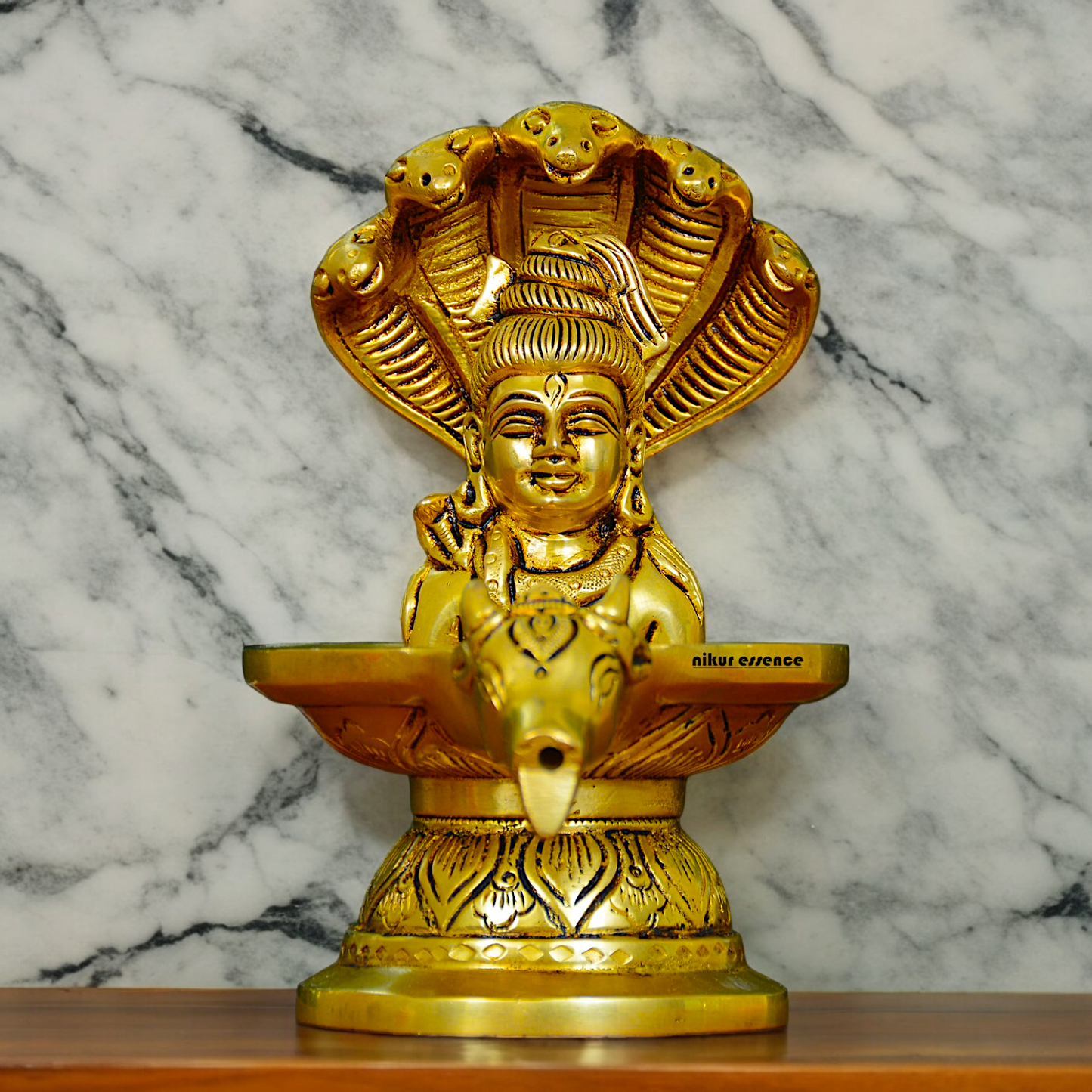 Buy Solid Brass Shiva with Nandi Sheshnag - 16 cm Nikuressence