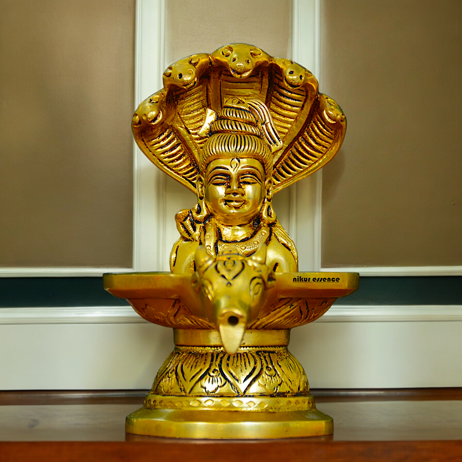 Buy Solid Brass Shiva with Nandi Sheshnag - 16 cm Nikuressence