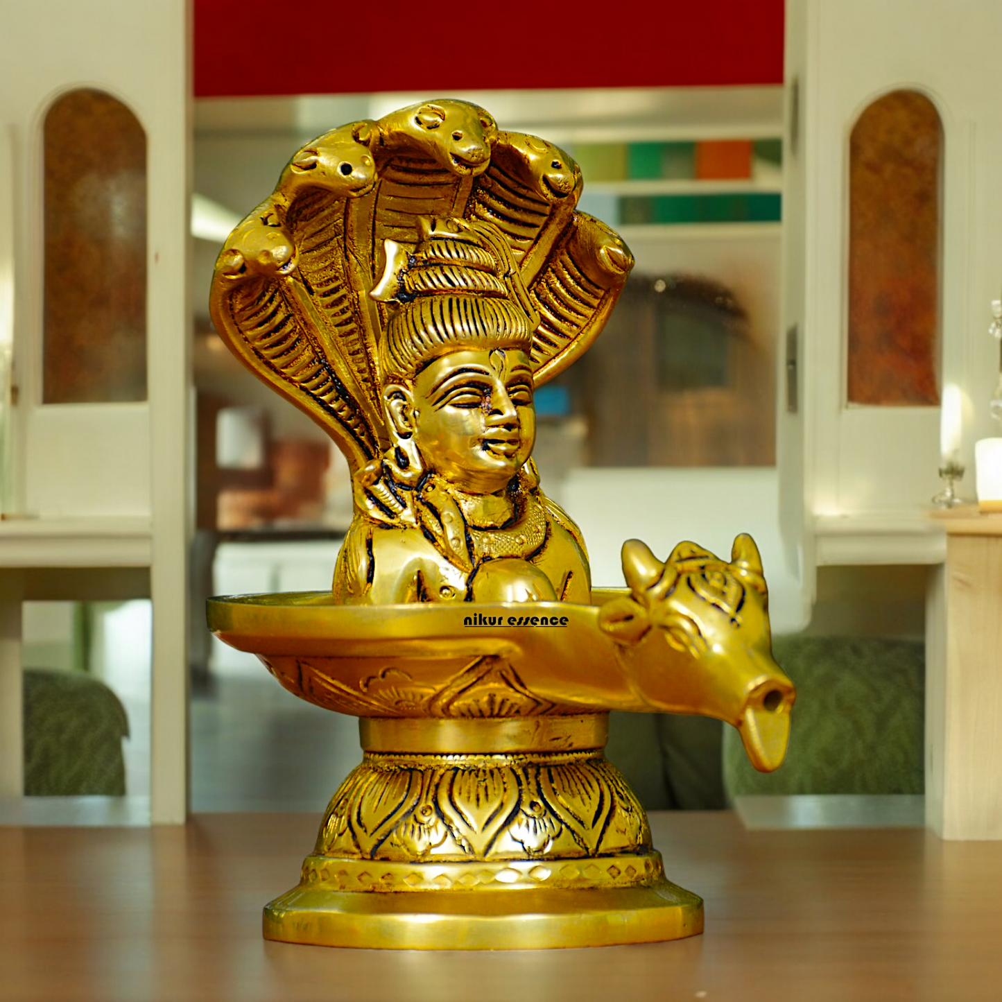 Buy Solid Brass Shiva with Nandi Sheshnag - 16 cm Nikuressence