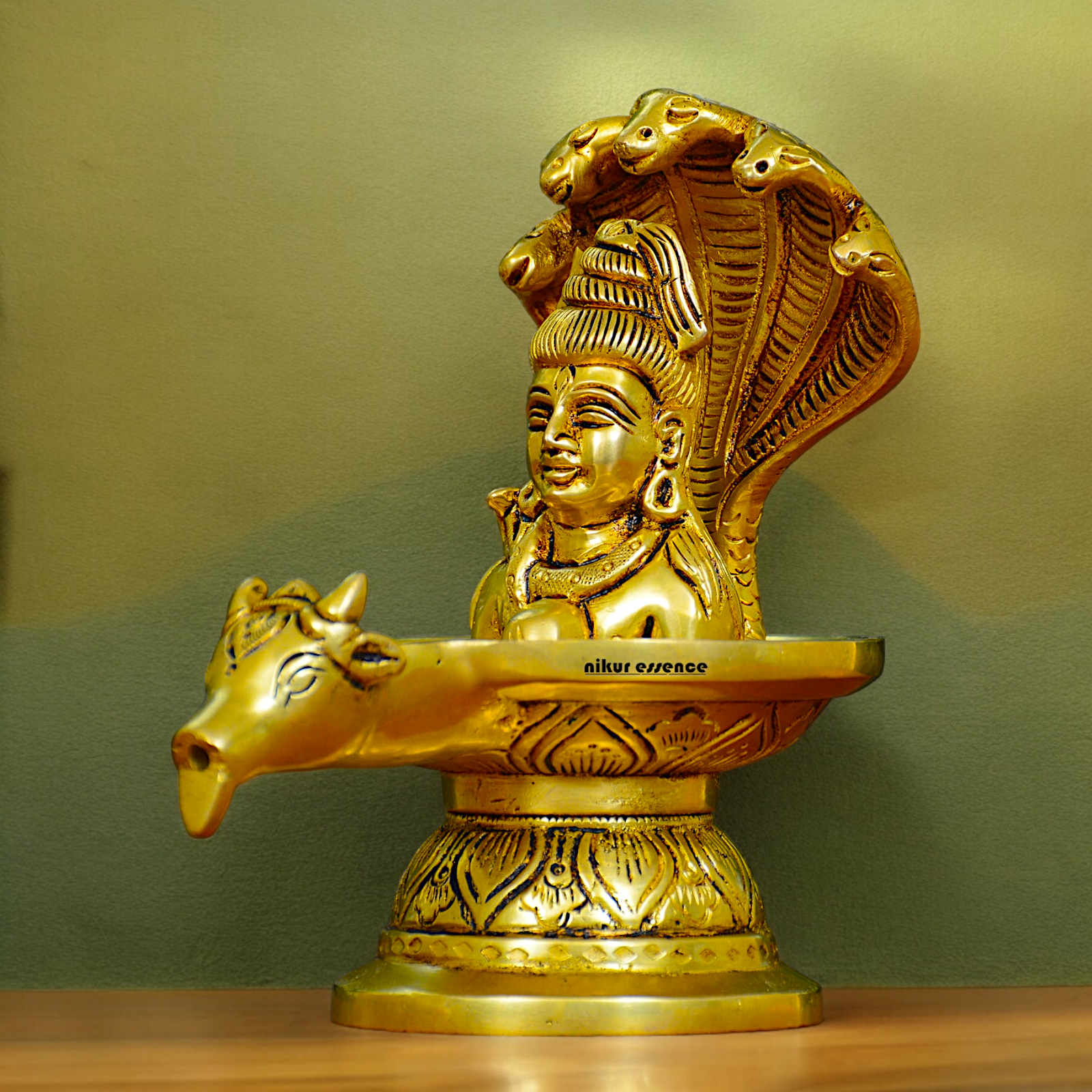 Buy Solid Brass Shiva with Nandi Sheshnag - 16 cm Nikuressence
