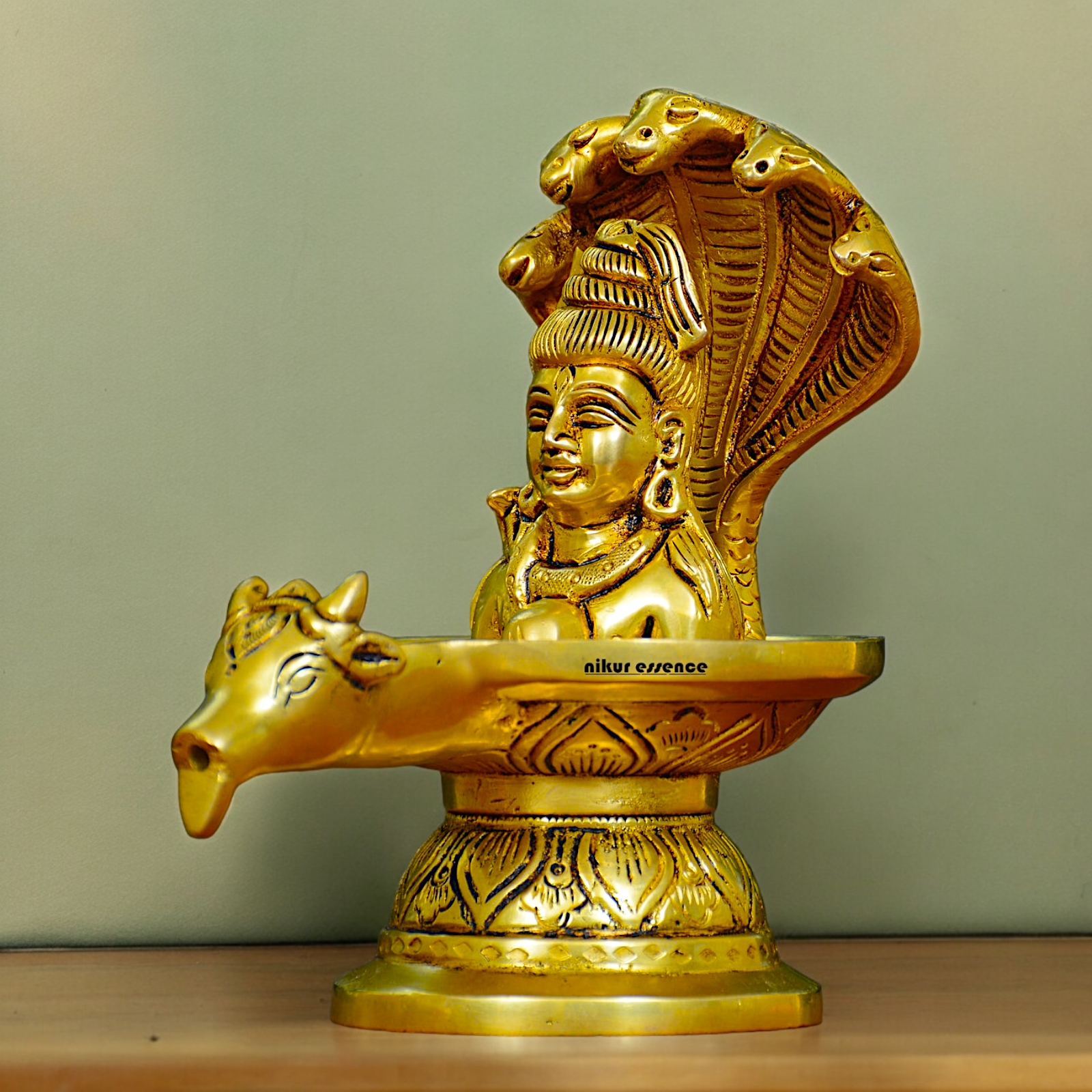 Buy Solid Brass Shiva with Nandi Sheshnag - 16 cm Nikuressence
