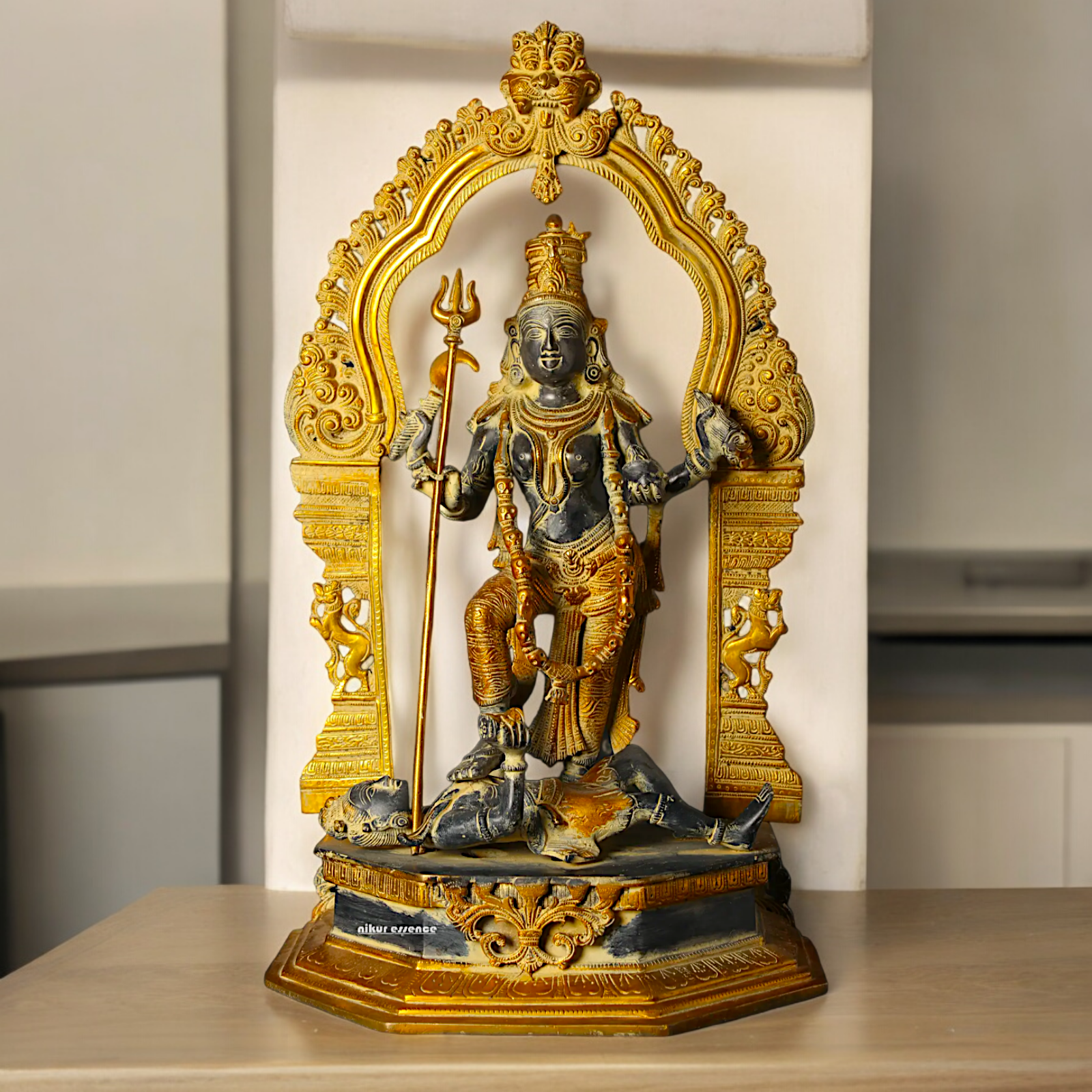 Superfine Brass Black Kali Maa Idol - 21.063 inches Nikuressence