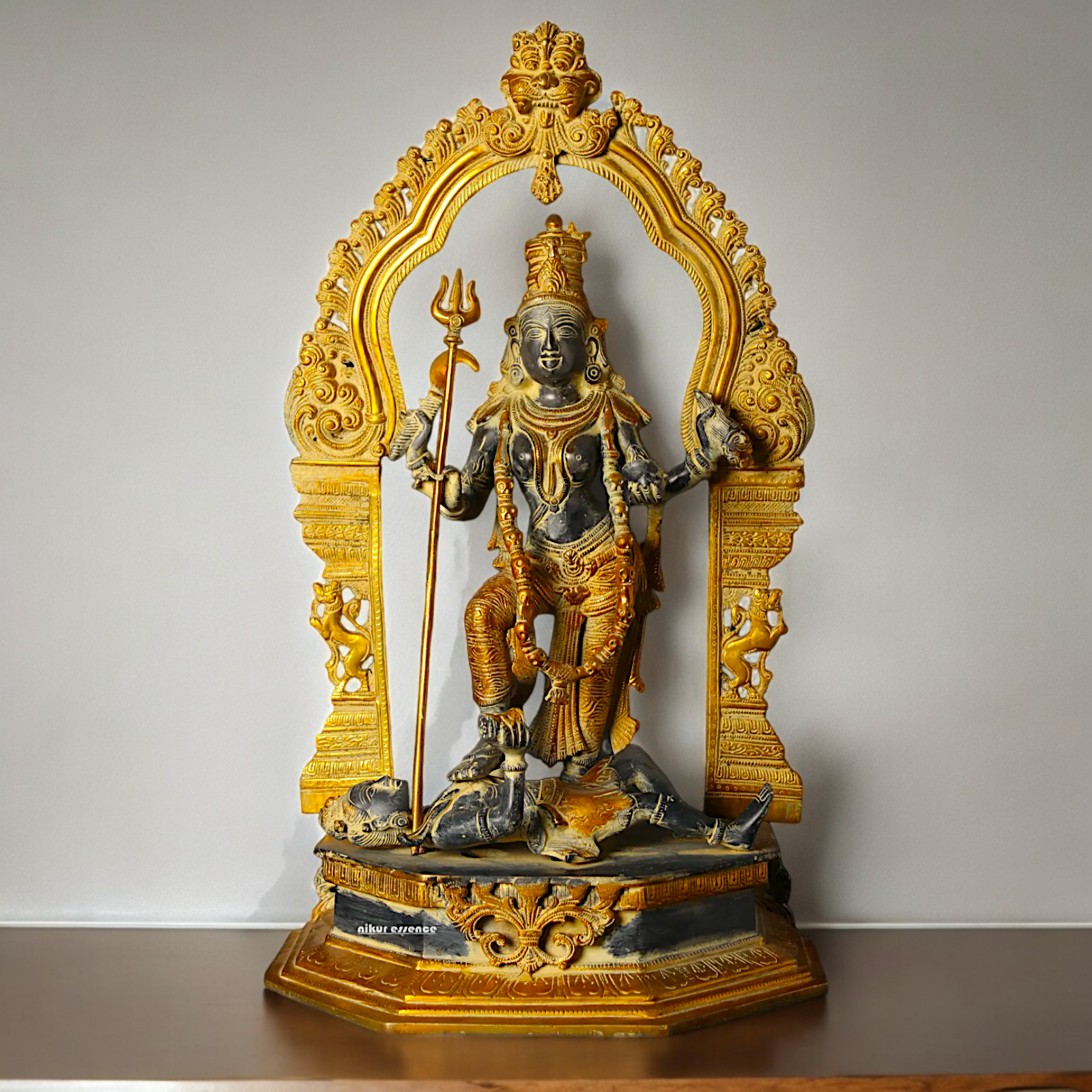 Superfine Brass Black Kali Maa Idol - 21.063 inches Nikuressence