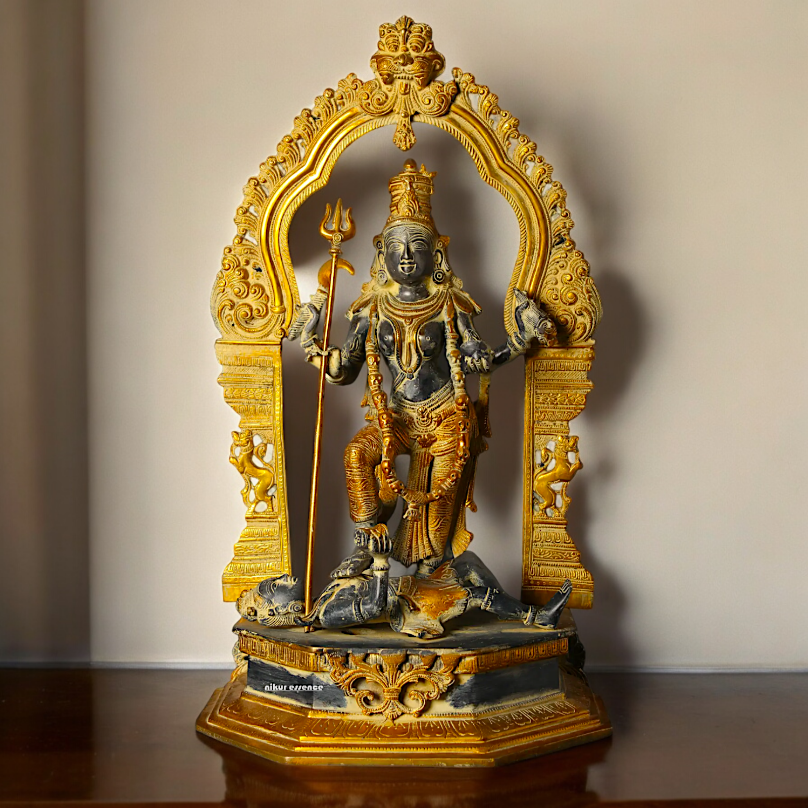 Superfine Brass Black Kali Maa Idol - 21.063 inches Nikuressence