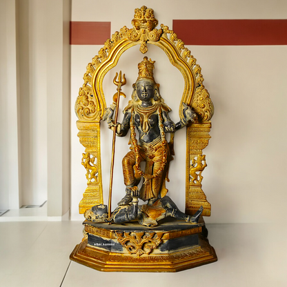 Superfine Brass Black Kali Maa Idol - 21.063 inches Nikuressence