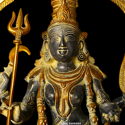 Superfine Brass Black Kali Maa Idol - 21.063 inches Nikuressence